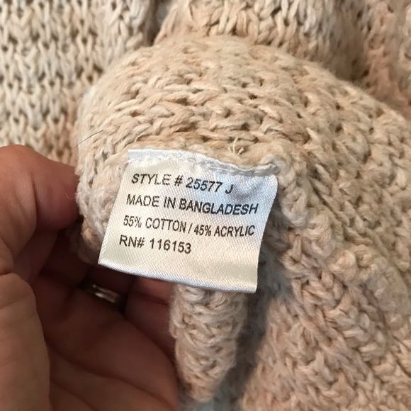 Poof Excellence Sweater Cardigan Tan Med. - Picture 6 of 6